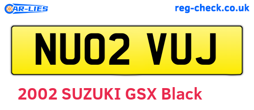 NU02VUJ are the vehicle registration plates.