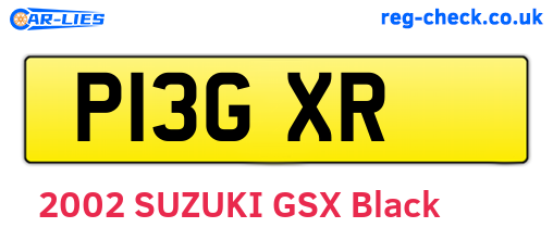 P13GXR are the vehicle registration plates.