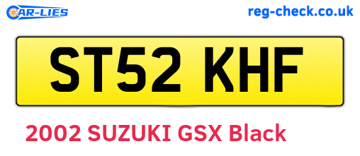 ST52KHF are the vehicle registration plates.