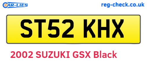 ST52KHX are the vehicle registration plates.