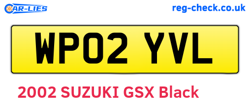 WP02YVL are the vehicle registration plates.