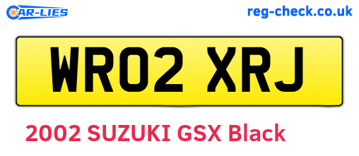 WR02XRJ are the vehicle registration plates.