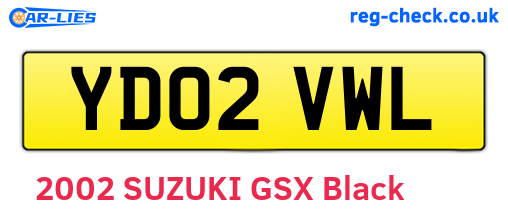 YD02VWL are the vehicle registration plates.
