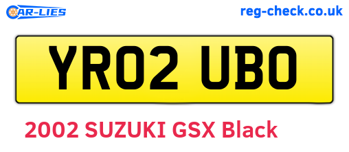 YR02UBO are the vehicle registration plates.