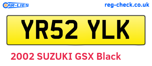 YR52YLK are the vehicle registration plates.