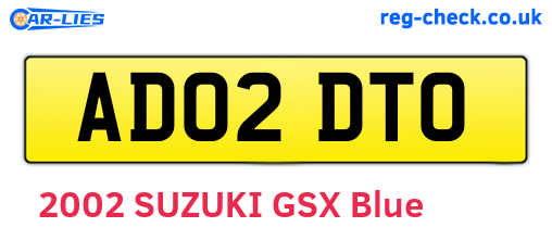 AD02DTO are the vehicle registration plates.