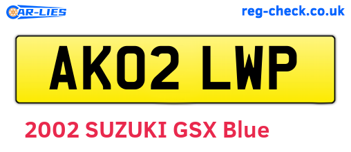 AK02LWP are the vehicle registration plates.