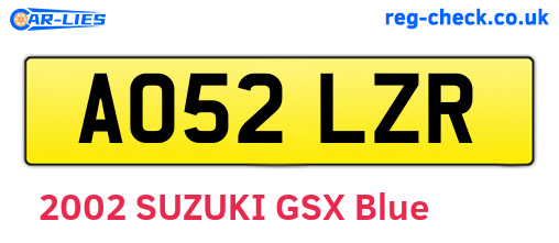 AO52LZR are the vehicle registration plates.