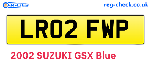 LR02FWP are the vehicle registration plates.