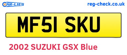 MF51SKU are the vehicle registration plates.