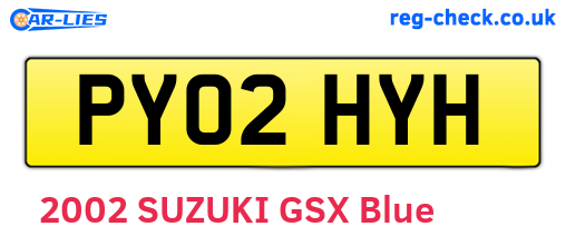 PY02HYH are the vehicle registration plates.
