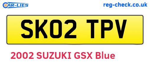 SK02TPV are the vehicle registration plates.