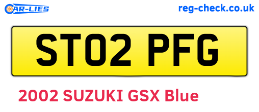ST02PFG are the vehicle registration plates.