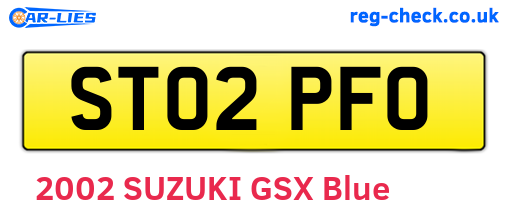 ST02PFO are the vehicle registration plates.