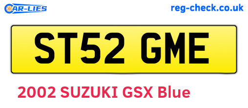 ST52GME are the vehicle registration plates.
