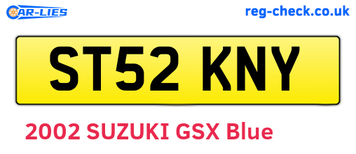 ST52KNY are the vehicle registration plates.
