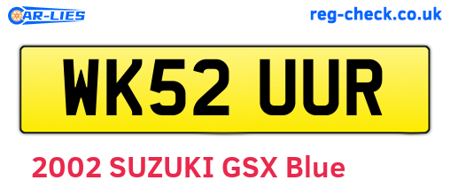 WK52UUR are the vehicle registration plates.