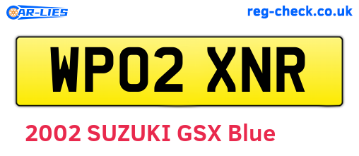 WP02XNR are the vehicle registration plates.