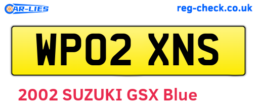 WP02XNS are the vehicle registration plates.