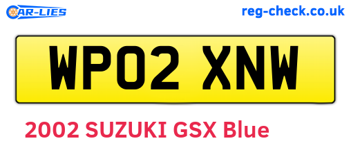WP02XNW are the vehicle registration plates.