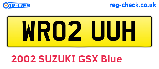 WR02UUH are the vehicle registration plates.