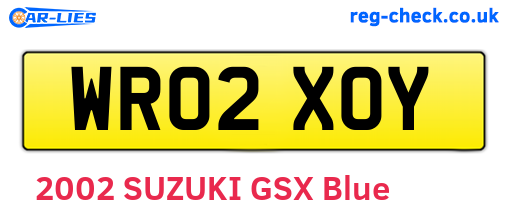 WR02XOY are the vehicle registration plates.
