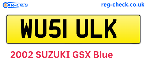 WU51ULK are the vehicle registration plates.