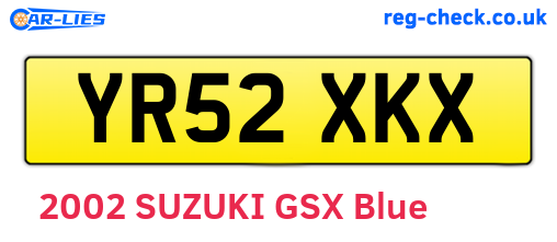 YR52XKX are the vehicle registration plates.