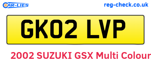 GK02LVP are the vehicle registration plates.