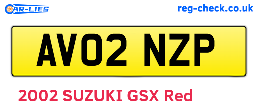 AV02NZP are the vehicle registration plates.