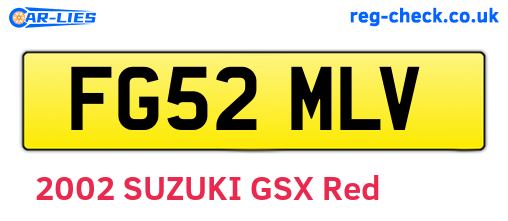 FG52MLV are the vehicle registration plates.