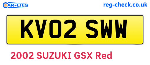 KV02SWW are the vehicle registration plates.