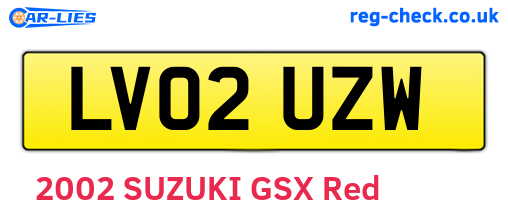 LV02UZW are the vehicle registration plates.