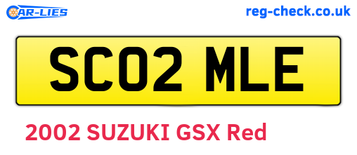 SC02MLE are the vehicle registration plates.