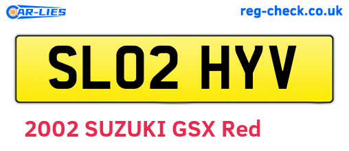 SL02HYV are the vehicle registration plates.