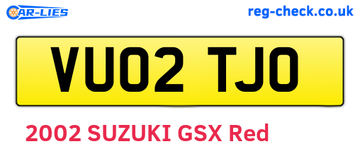 VU02TJO are the vehicle registration plates.