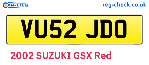 VU52JDO are the vehicle registration plates.