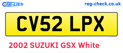 CV52LPX are the vehicle registration plates.