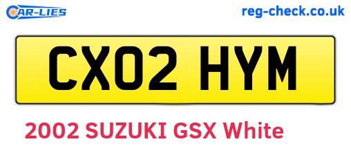 CX02HYM are the vehicle registration plates.