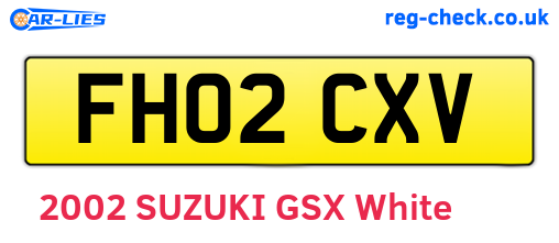 FH02CXV are the vehicle registration plates.