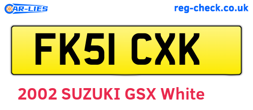 FK51CXK are the vehicle registration plates.