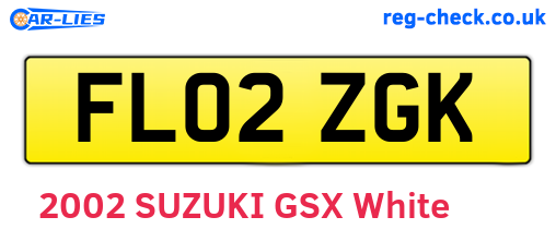 FL02ZGK are the vehicle registration plates.