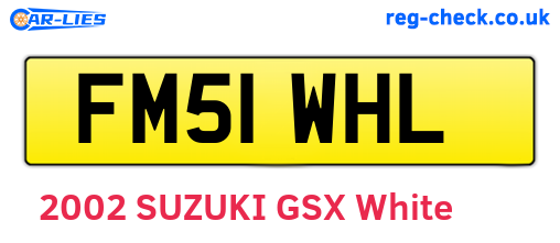 FM51WHL are the vehicle registration plates.