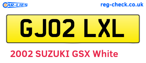 GJ02LXL are the vehicle registration plates.
