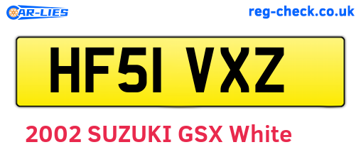 HF51VXZ are the vehicle registration plates.