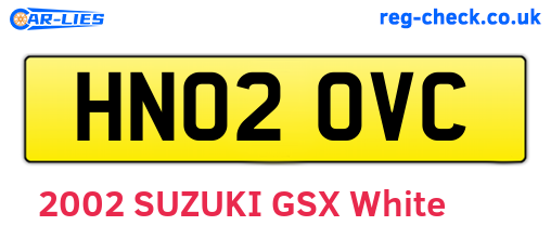 HN02OVC are the vehicle registration plates.