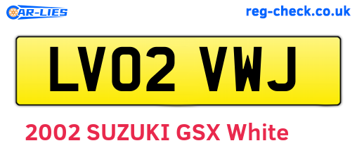LV02VWJ are the vehicle registration plates.