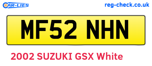 MF52NHN are the vehicle registration plates.