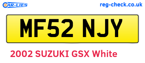 MF52NJY are the vehicle registration plates.