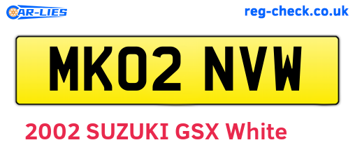 MK02NVW are the vehicle registration plates.